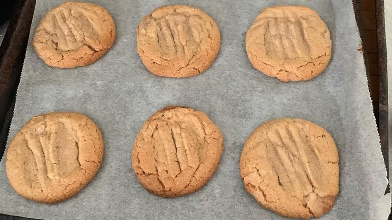 Tray of peanut butter cookies