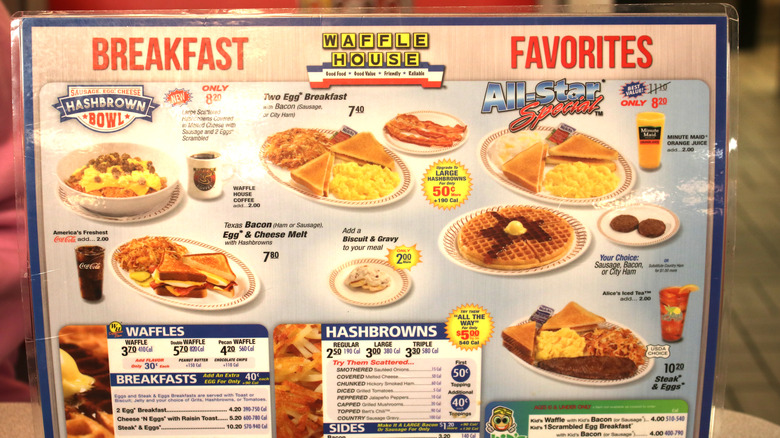 Waffle House menu