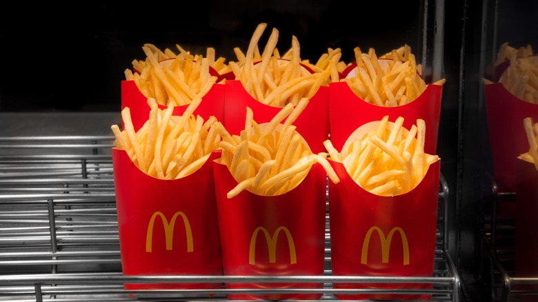 Several containers of fries