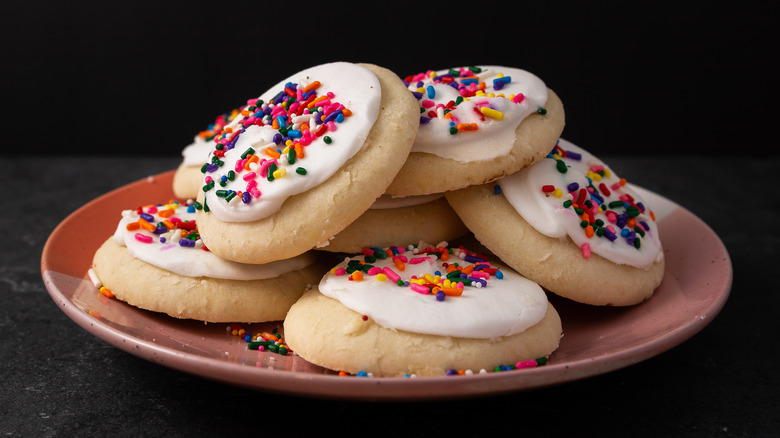 a plate of lofthouse sugar cookies 