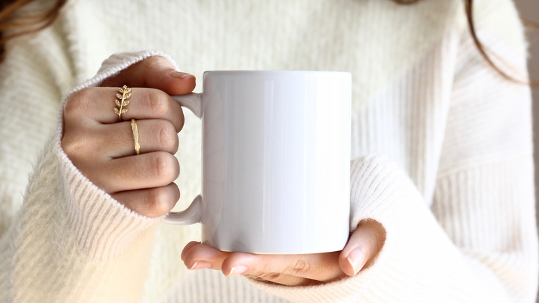 Close up of a coffee mug 