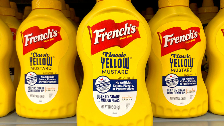 A shelf with French's mustard