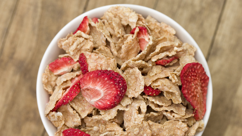 Bowl of Special K red berries cereal