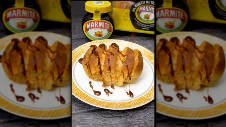 hot cross buns with marmite