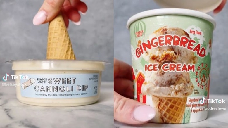 Trader Joe's sweet cannoli dip and gingerbread ice cream