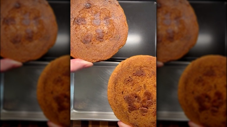 Cookies baked on different sheets