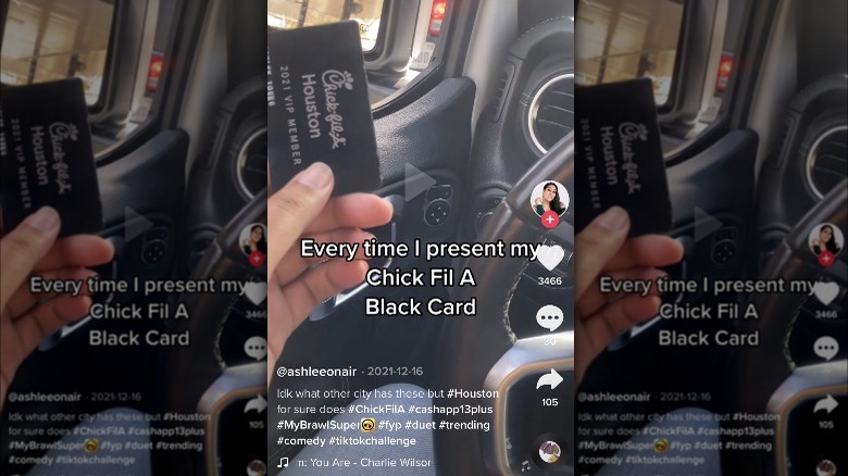 Screenshot of a Chick-fil-A black card