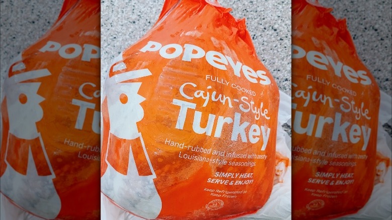Popeyes cajun-style turkey in packaging