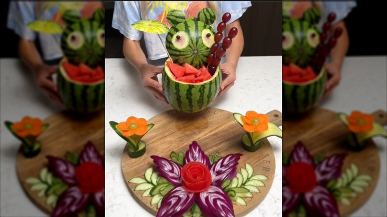 fruit bear sculpture