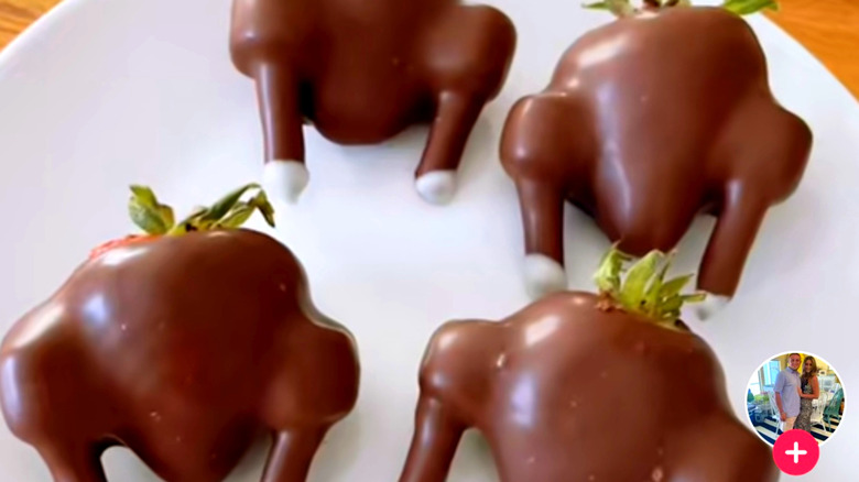 Chocolate covered strawberry turkeys