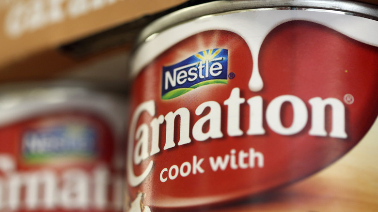 close-up of Carnation Evaporated Milk can