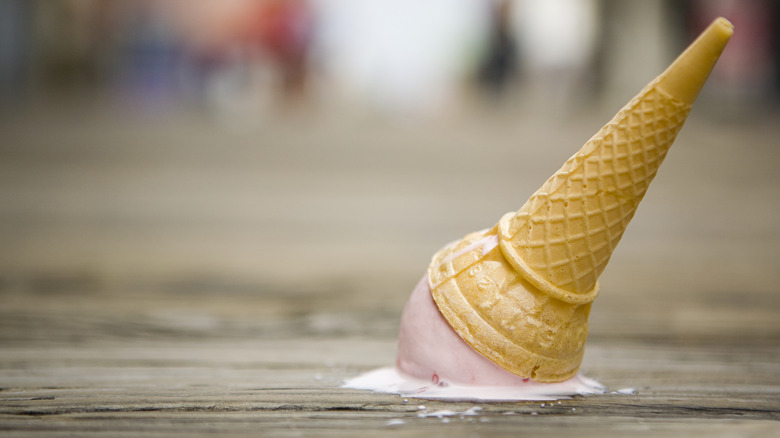 ice cream on ground