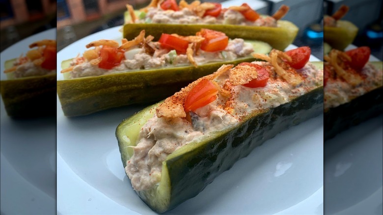 TikTok's Viral Pickle Boat Is The Best Way To Serve Tuna Salad