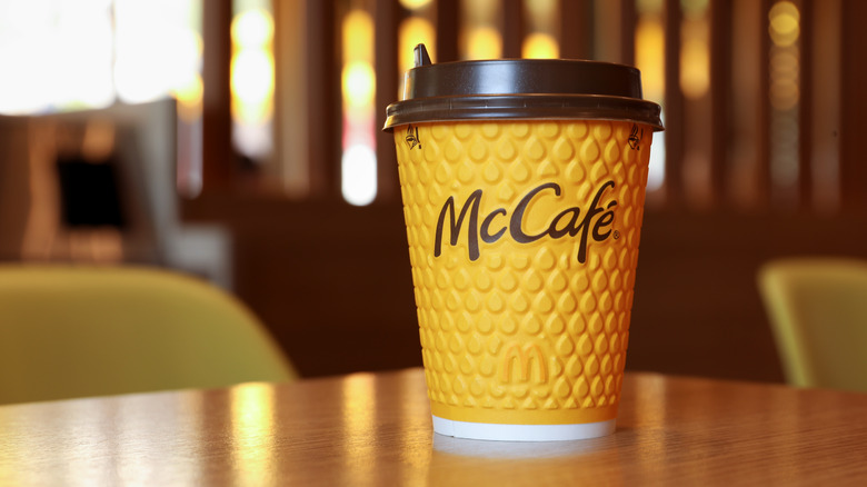 McDonald's coffee on a table