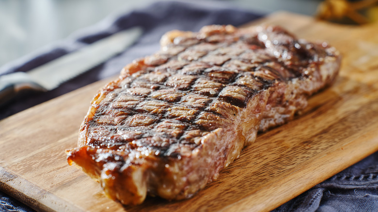 Steak on a cutting board