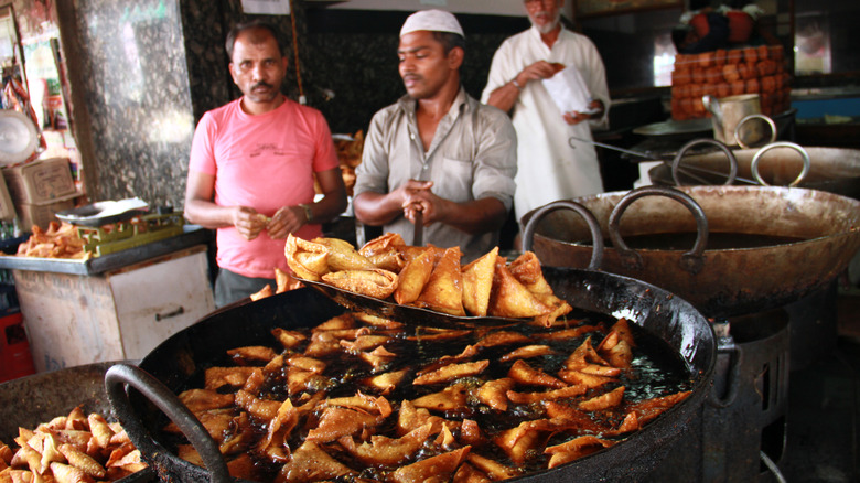 fried food removed from fryer