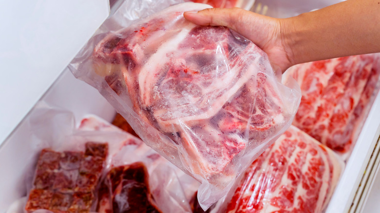 Meat in freezer 