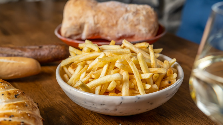 french fries and bread