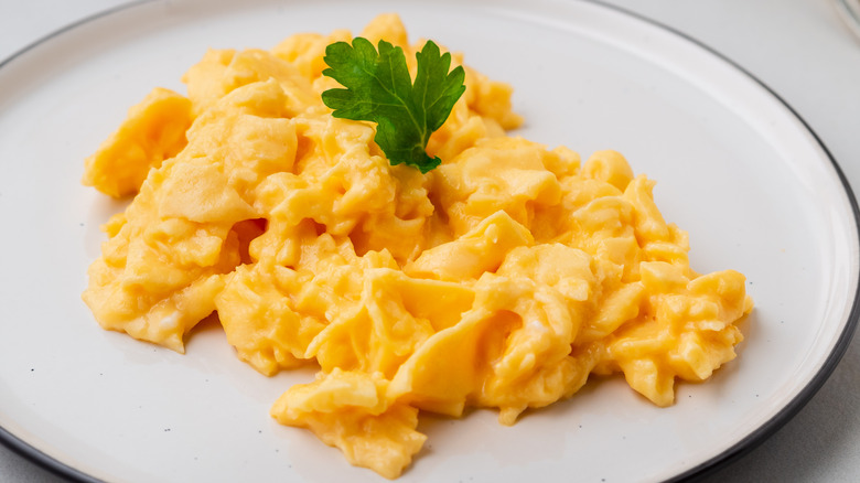 Plate of scrambled eggs