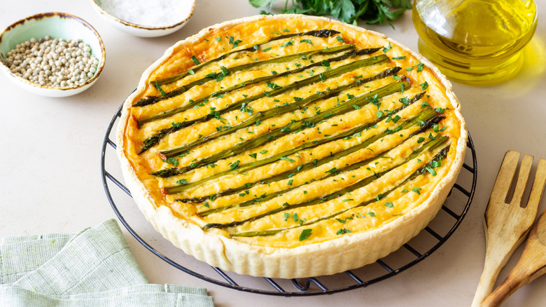 whole asparagus quiche