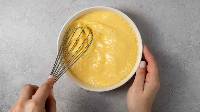 whisking custard