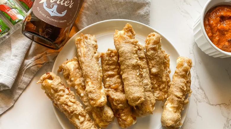 beer battered mozzarella sticks