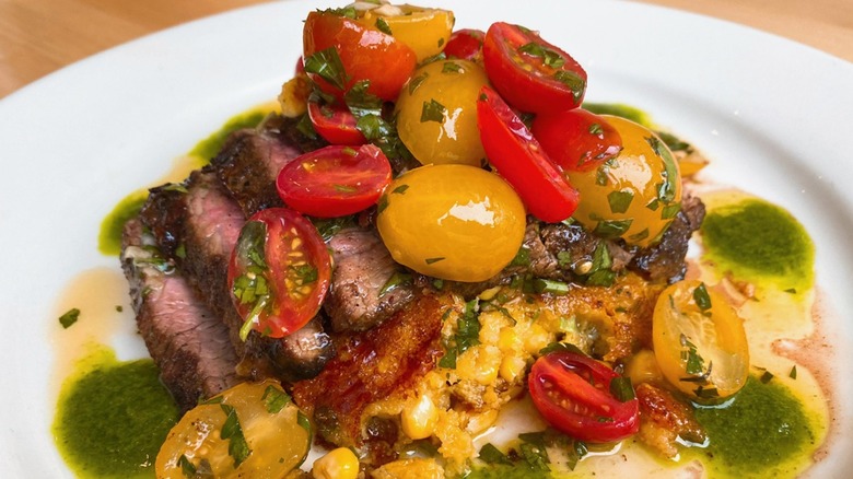 flank steak cherry tomatoes dish