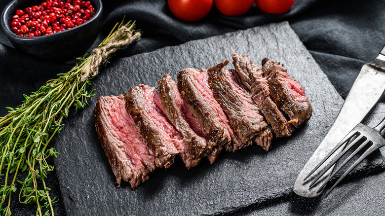 grilled flank steak with herbs