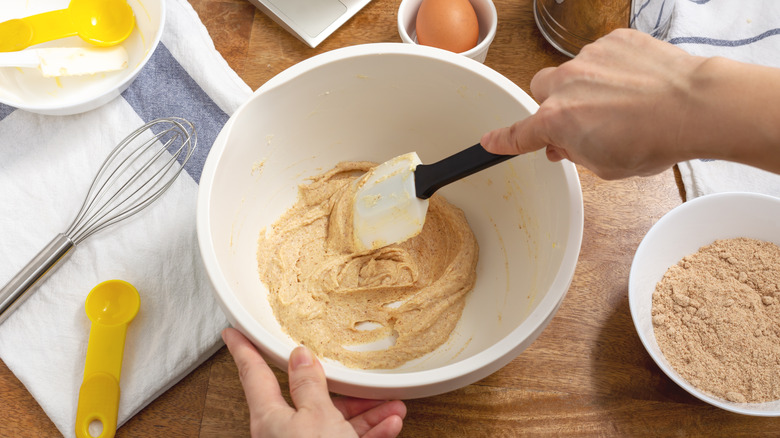 sugar and butter being mixed