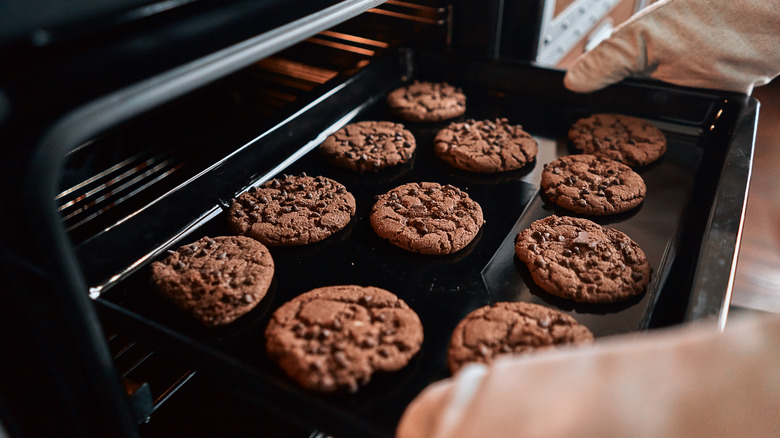 cookies taken out of oven