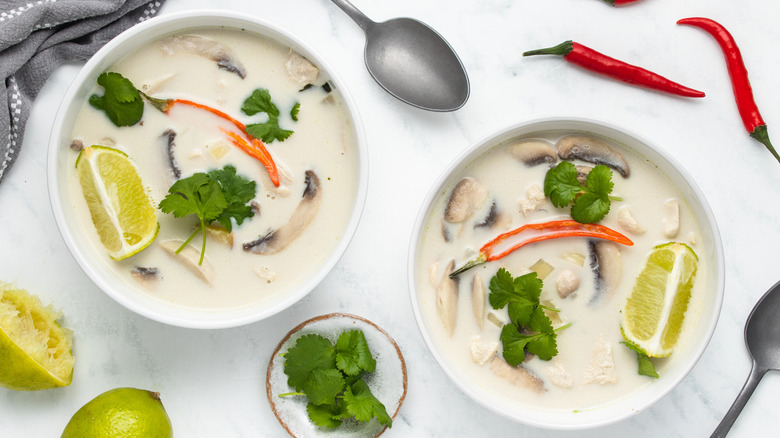 two bowls of tom kha gai