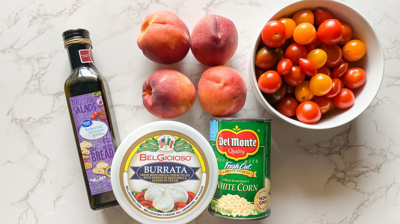 tomato peach buratta salad ingredients