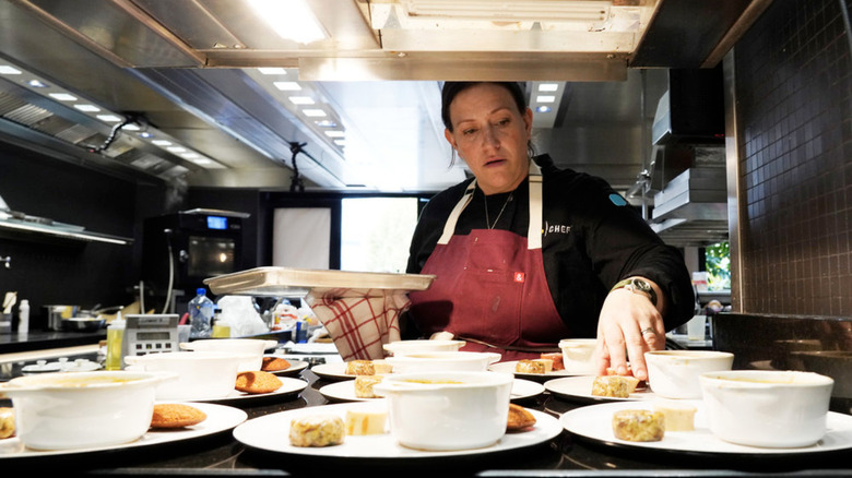 Sara Bradley plating food