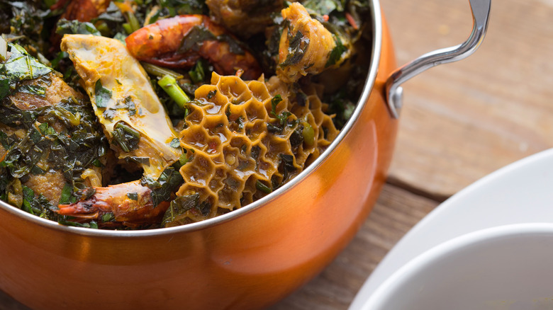 Nigerian soup in bowl