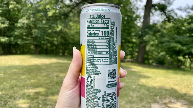 nutrition label of a can