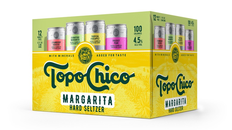 A box of Topo Chico Hard Seltzer Margaritas