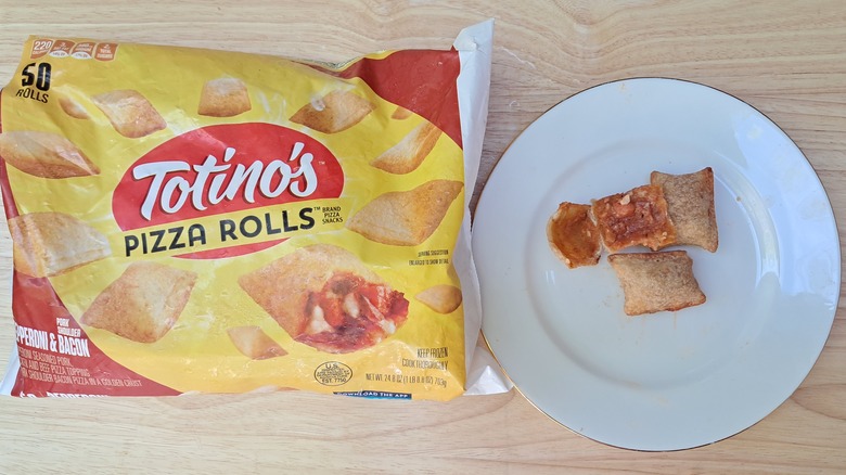 Totino's pepperoni bacon pizza rolls