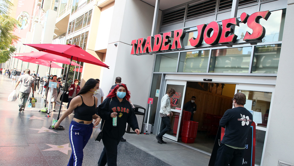 Trader Joe's with pedestrians walking