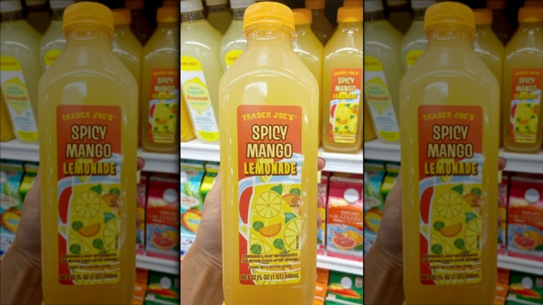 Botttle of Trader Joe's Spicy Mango Lemonade