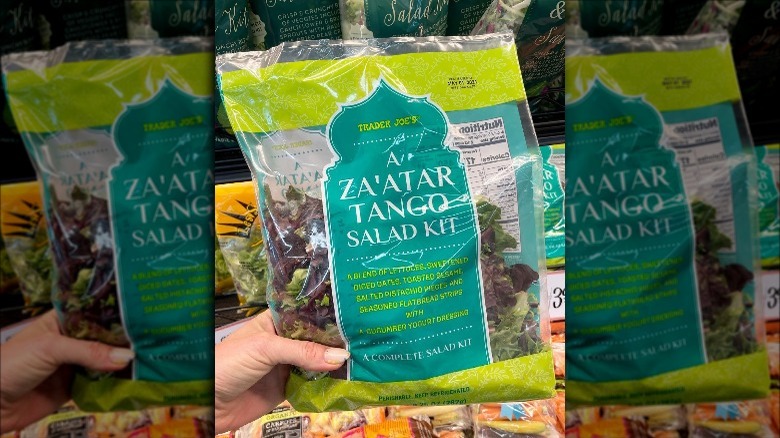 A za'atar spiced salad kit from Trader Joe's