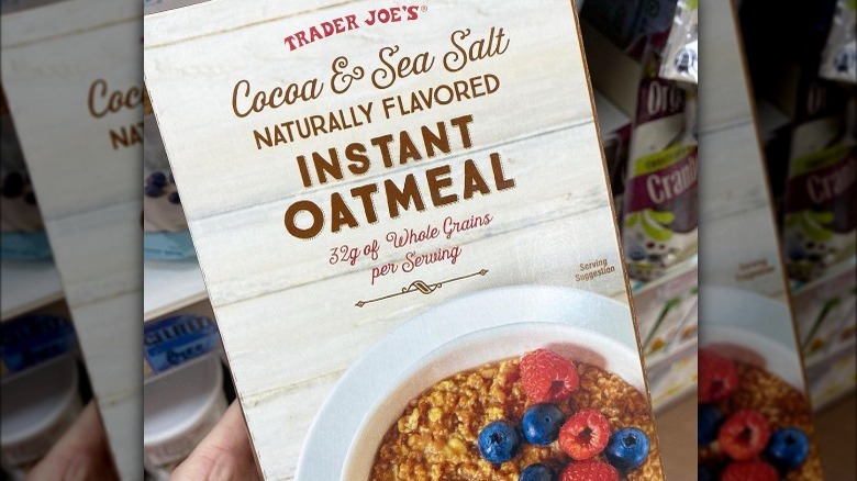 Trader Joe's Cocoa & Sea Salt Instant Oatmeal box