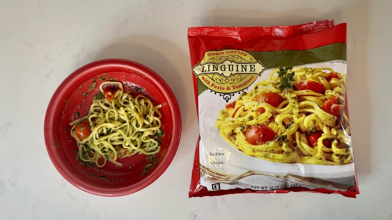 pesto pasta with cherry tomatoes  