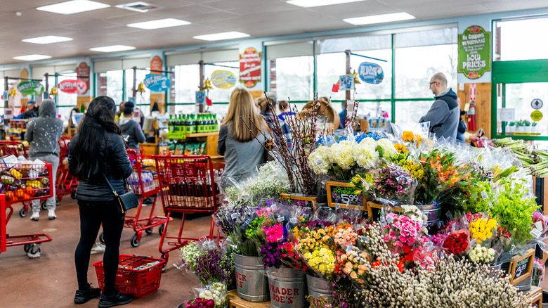 Shoppers inside a Trader Joe's store