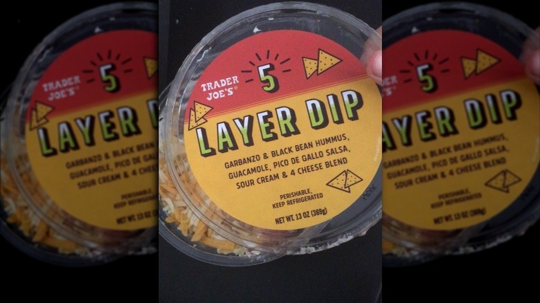 A container of 5-layer dip from Trader Joe's