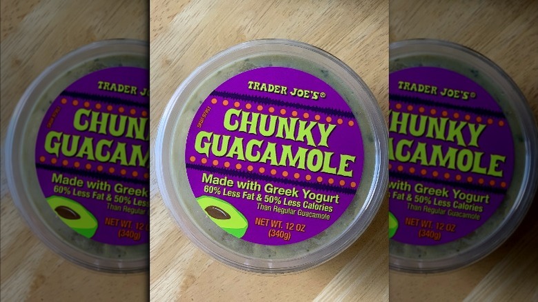 A container of Trader Joe's Chunky Guacamole