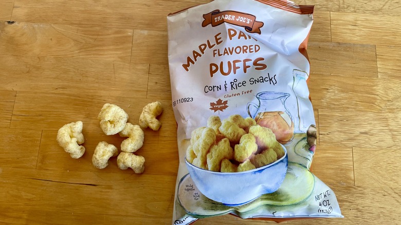 maple pancake puffs with bag