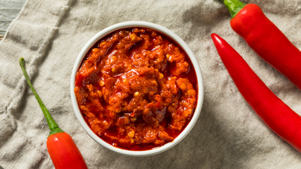 Calabrian chiles beside chili paste