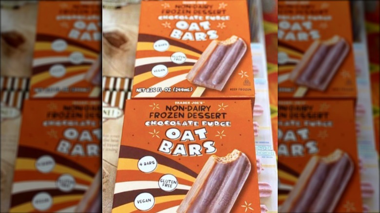 Boxes of new fudge oat bars at Trader Joe's