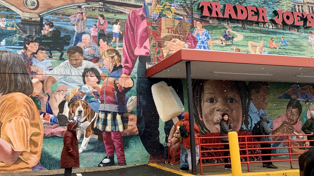 Trader Joe's with diversity mural