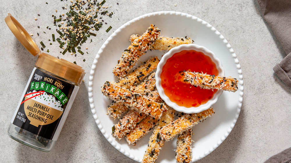 furikake on rice sticks